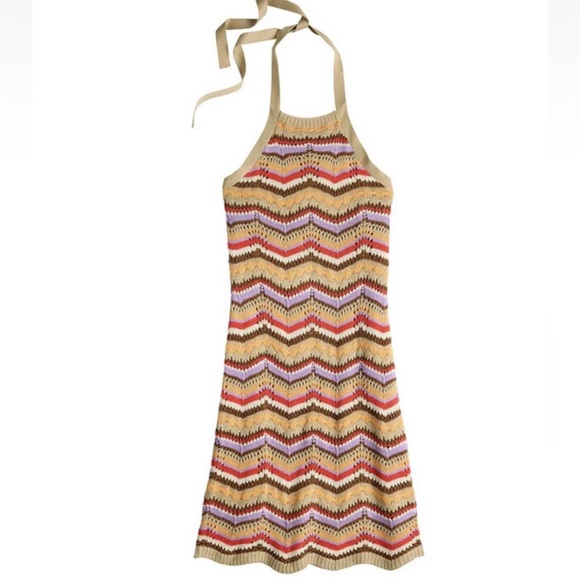 SO Crochet Halter Mini Dress 🧡 - Picture 4 of 12